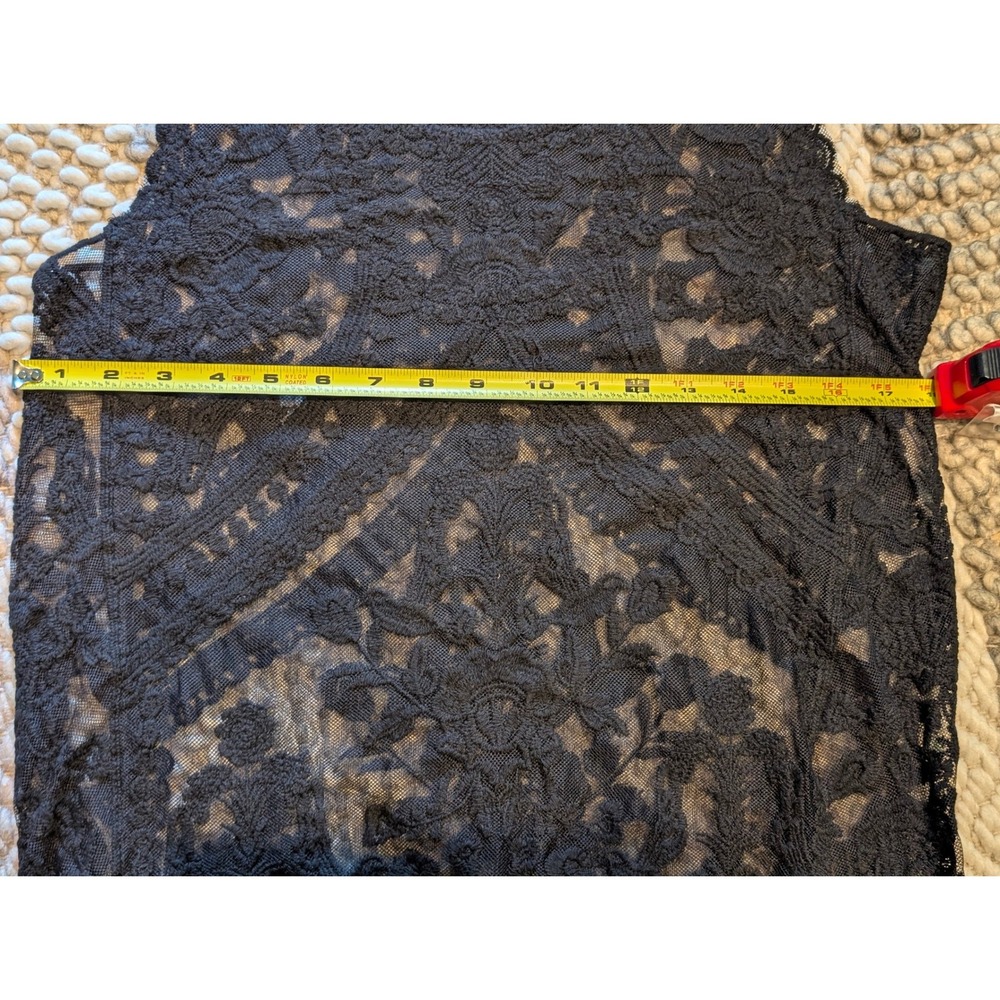 Dulcie Black Lace Tank Top Sheer Floral Mesh Sleeveless Blouse M goth boho - Picture 6 of 7